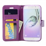 Wholesale Galaxy S7 Edge Folio Flip Leather Wallet Case with Strap (Dark Purple)